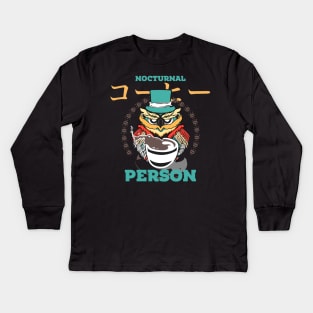 Nocturnal Coffee Person ReColor #2 Kids Long Sleeve T-Shirt